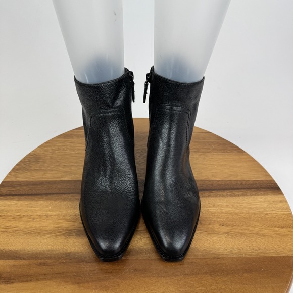 New Womens Cole Haan Naia Black Leather Western Casual Ankle Booties Size 7 B - Picture 4 of 8